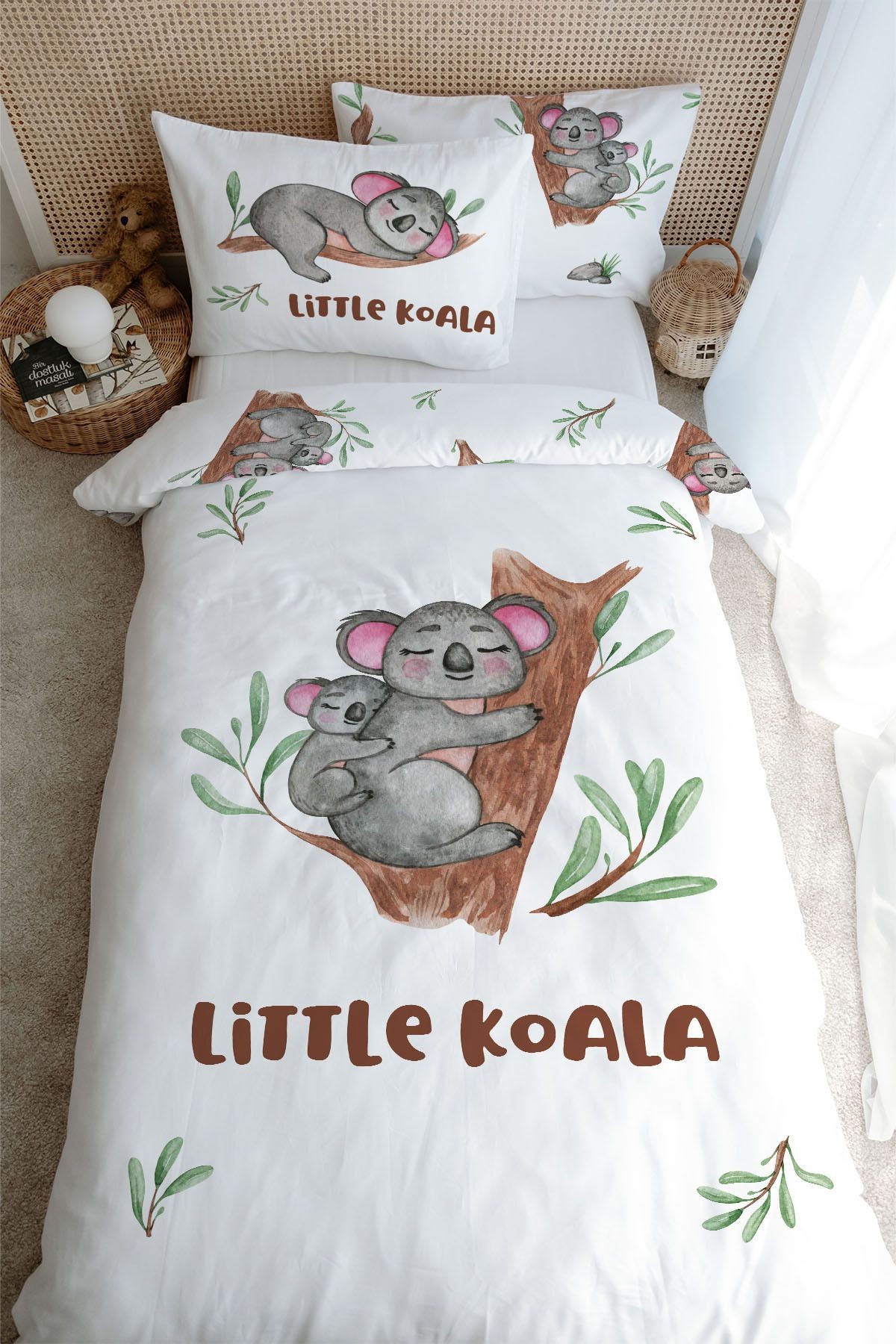 Tek Kişilik Nevresim Takımı (160x220) - For Baby Serisi - Anne ve Yavru Koala