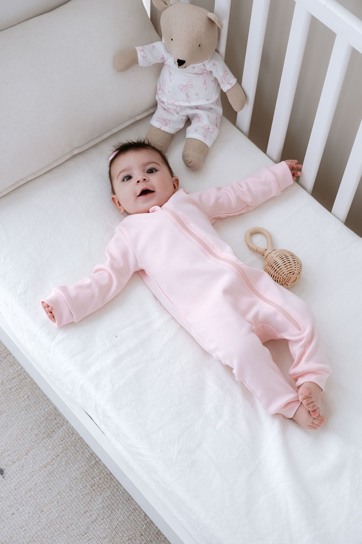Fermuarlı Patiksiz Tulum - Pureline Series - Pembe