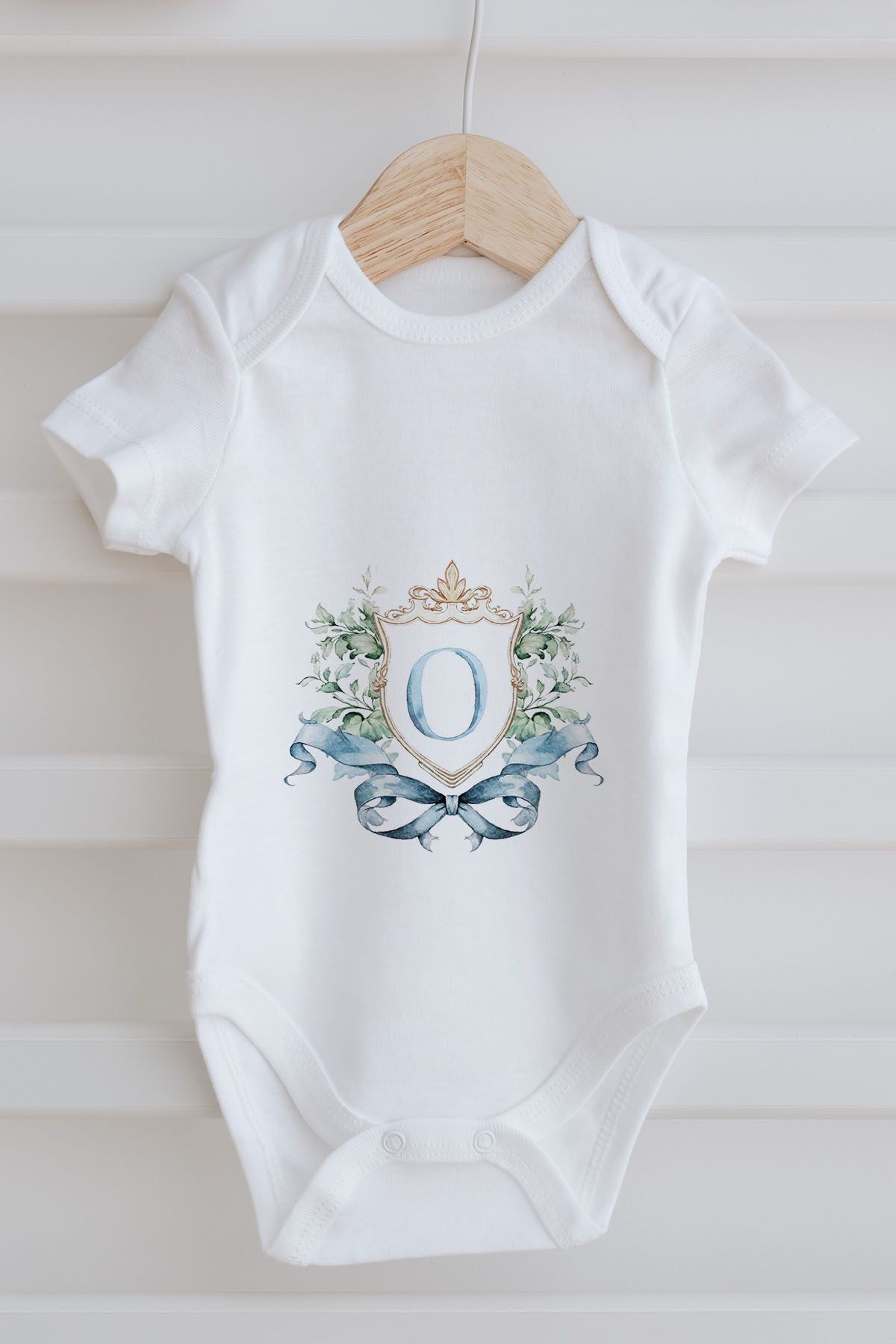 3'lü Bebek Body - Blue Royal Series  - O Harfi