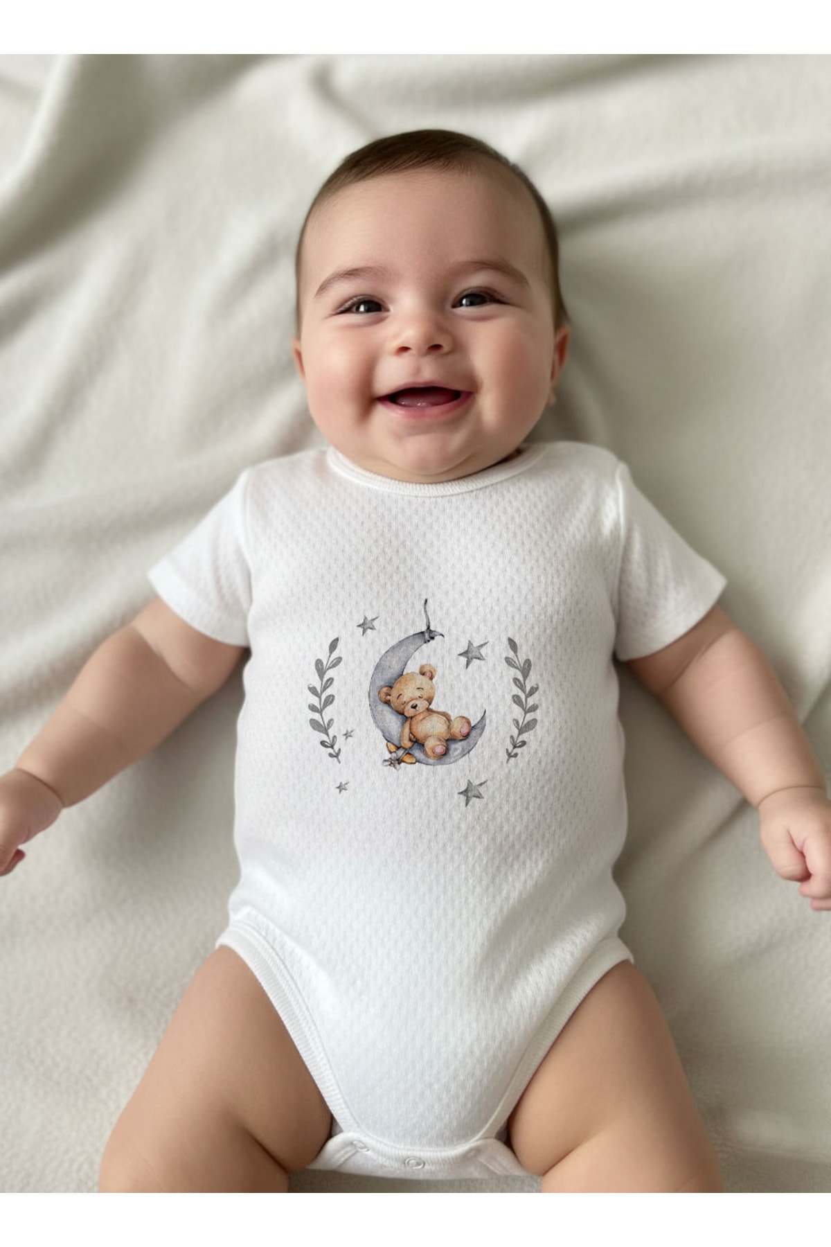 Jakarlı Body Seti - For Baby - Ayda Uyuyan Ayı