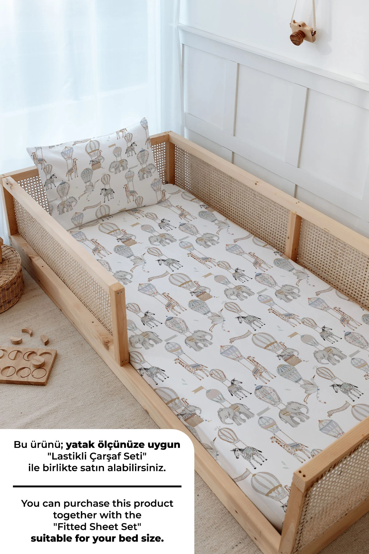 Montessori Nevresim Takımı (100x200) - Pureline Series - Dreamland Safari