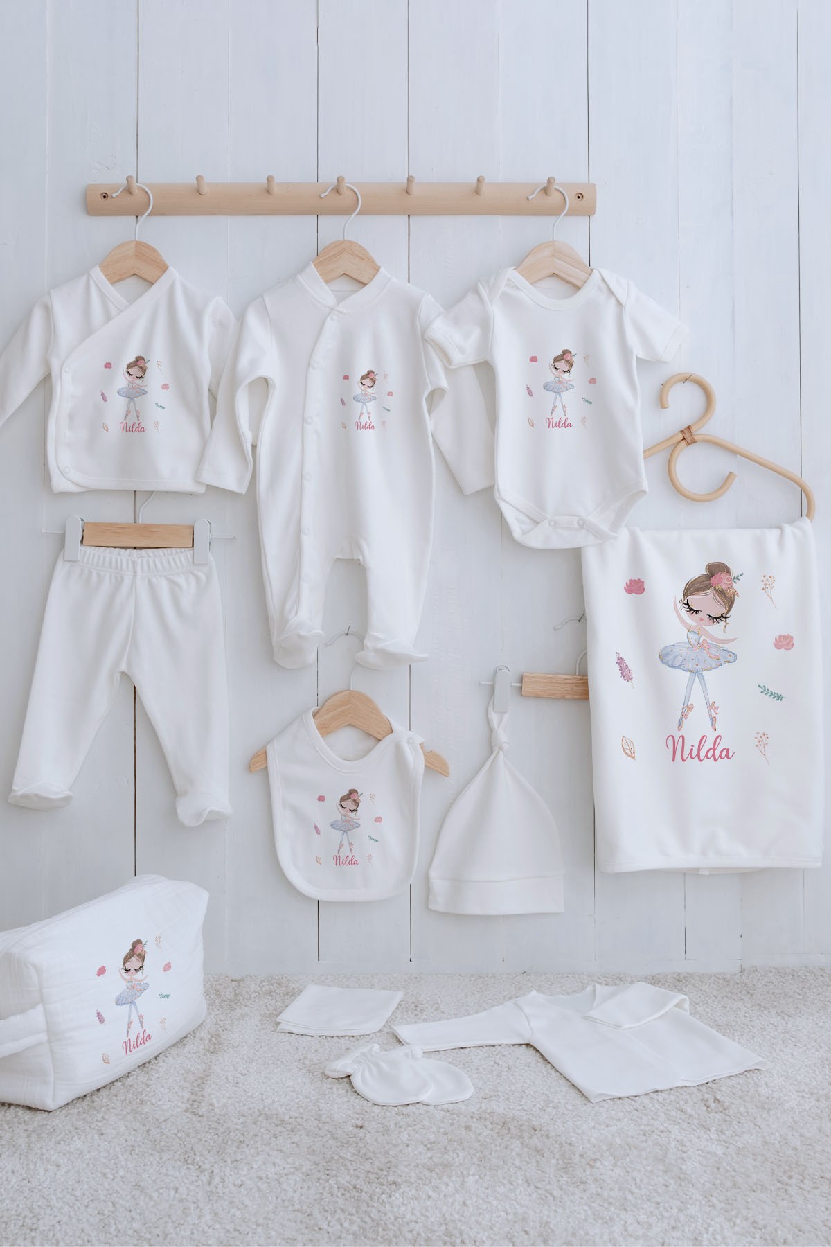 Organik 11'li Hastane Çıkışı - For Baby - Beyaz Tütülü Balerin