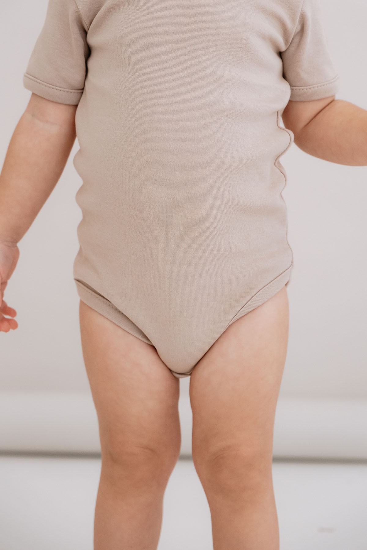 Kısa Kollu Bebek Body - Pureline Series - Vizon