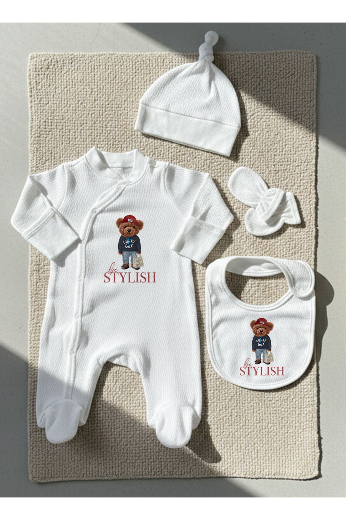 Jakarlı Tulum Seti - Pure Baby - Sportmen Ayıcık