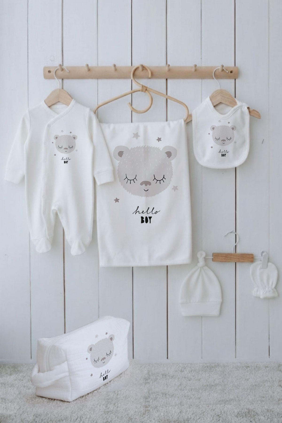 Organik 6'lı Hastane Çıkışı - Pure Baby - Kız Bebek Ayıcık