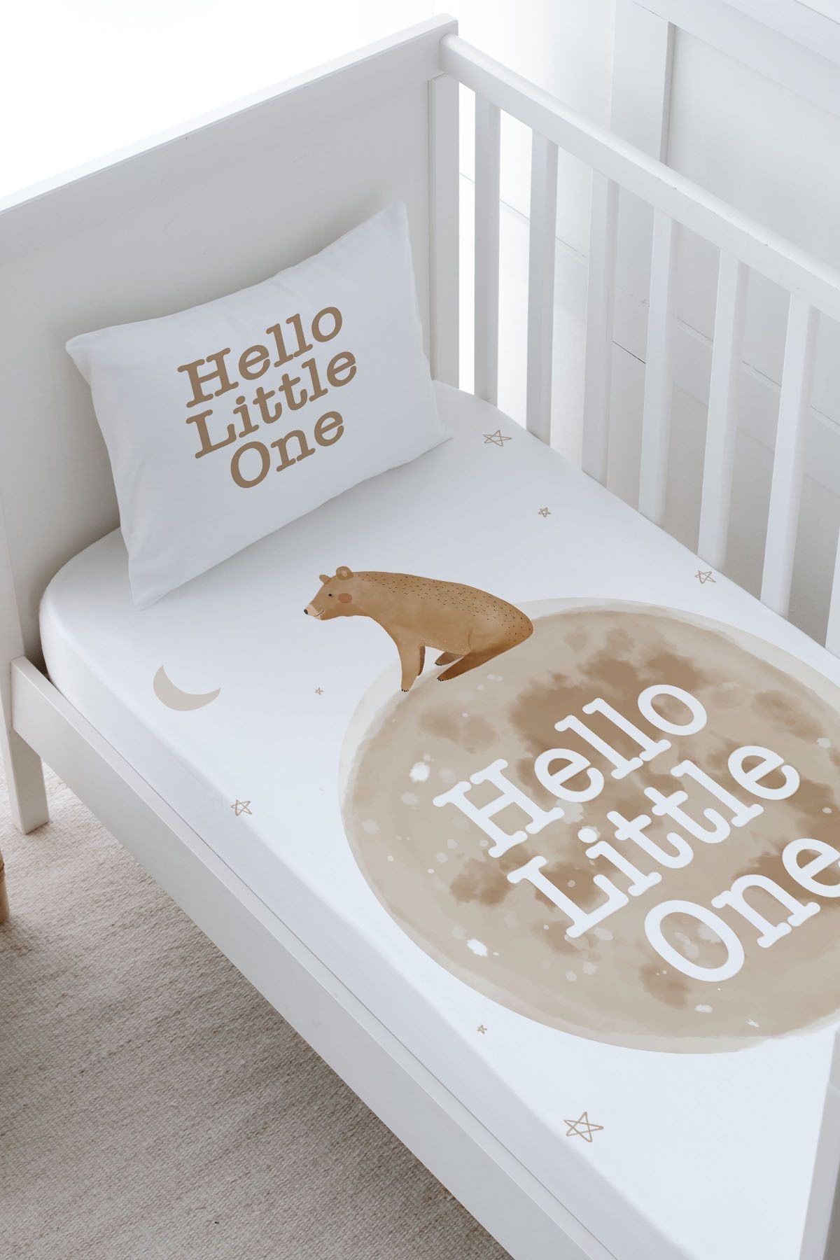 Bebek Boy Lastikli Çarşaf Seti - Pure Baby Serisi - Hello Bear