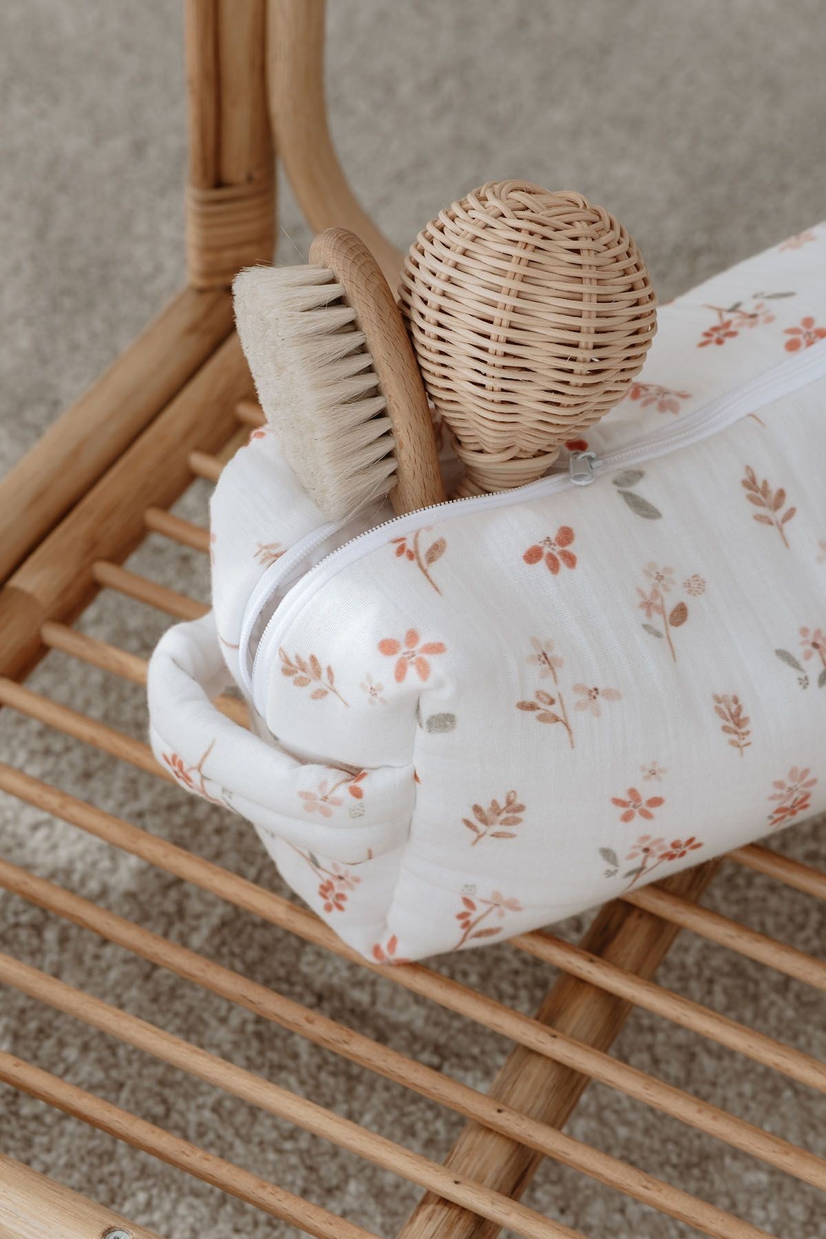 Müslin Bakım Çantası - Pureline Series - Soft Bloom