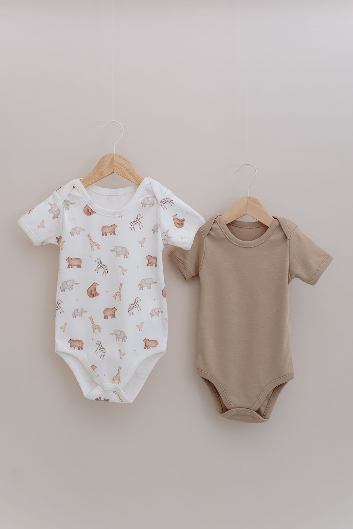 Kısa Kollu Bebek Body - Pureline Series - Cute Animals