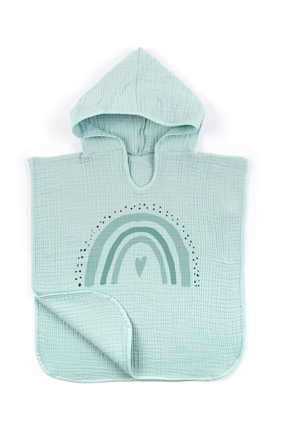 4 Kat Müslin Panço - Policolor Serisi - Bow - mint mavi