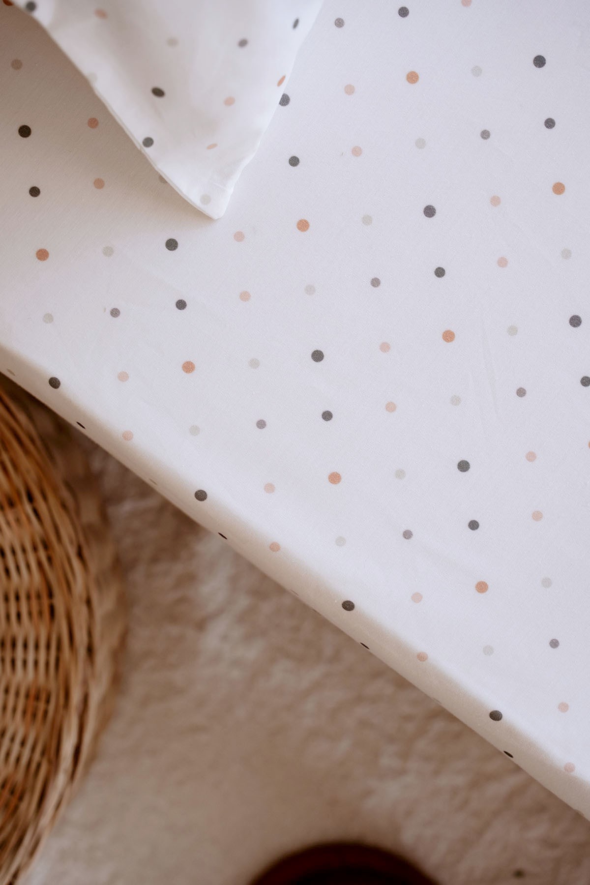Tba Collection 55x95 cm Poplin Lastikli Çarşaf Seti - Green Dot