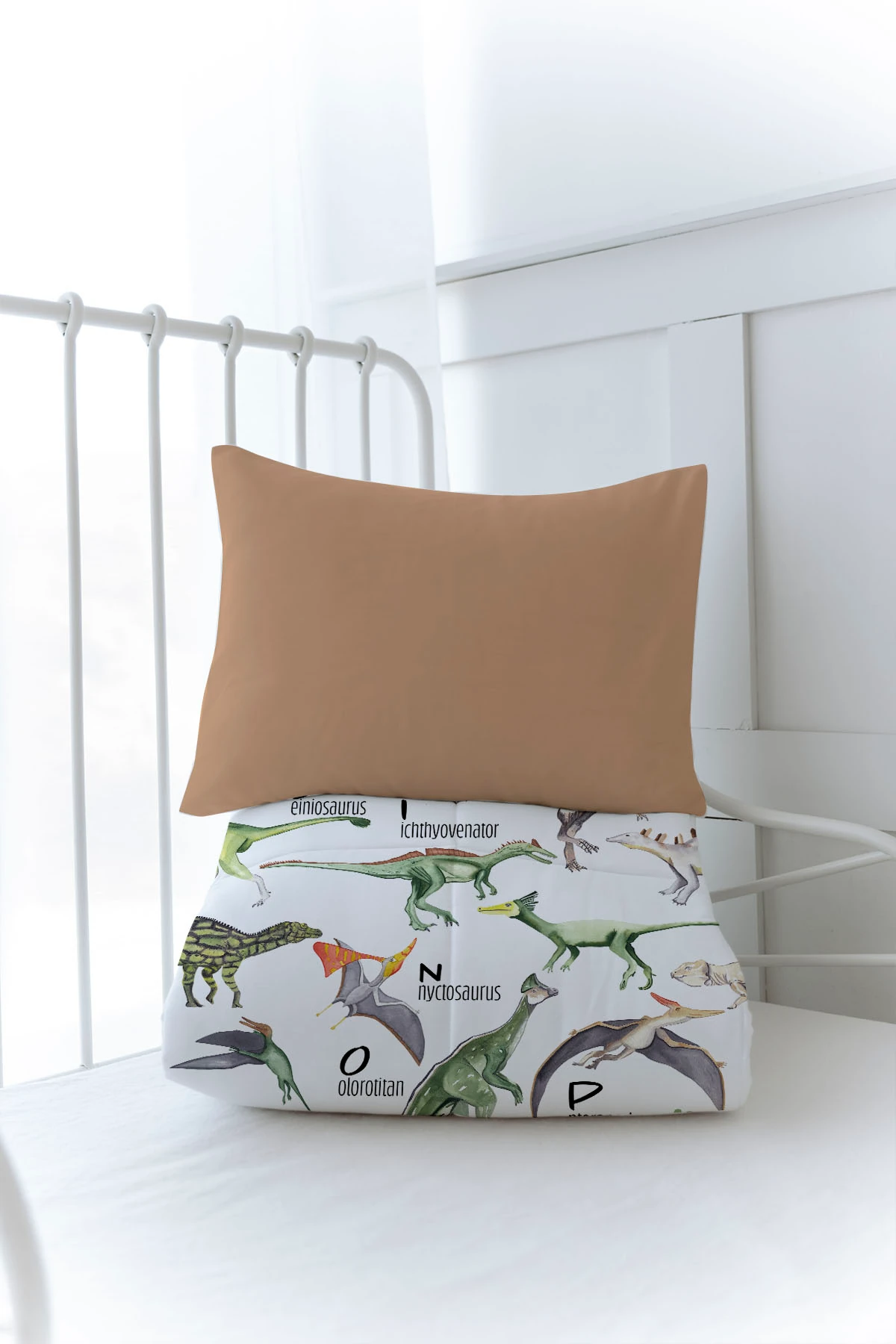 Baskılı Yorgan Seti  - Iconic Serisi - Dinozor Alfabesi