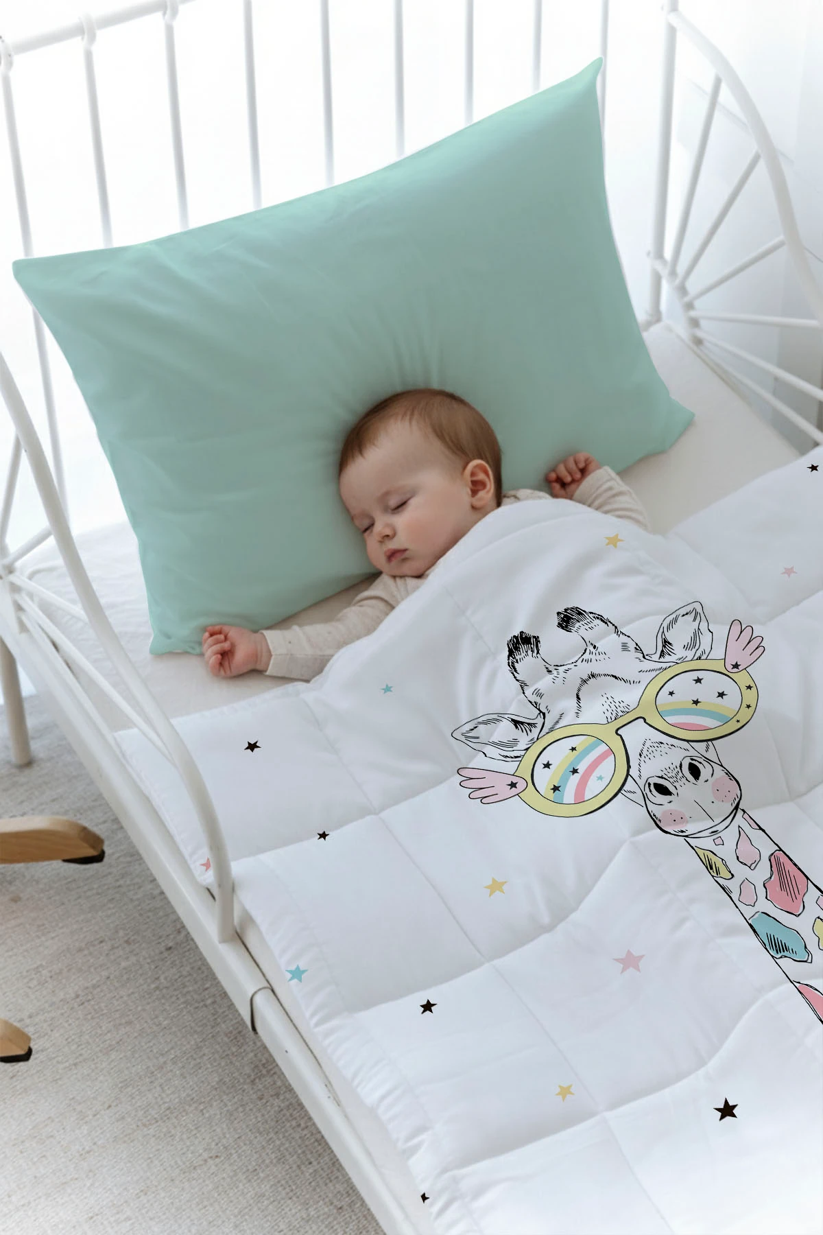 Organik Baskılı Yorgan Seti - Royal Series - Hello Little One