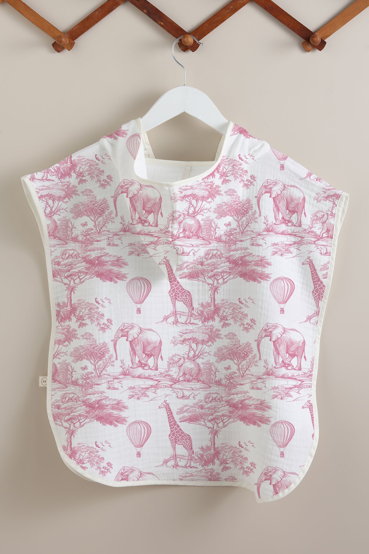 4 Kat Müslin Panço - Pink Toile De Jouy