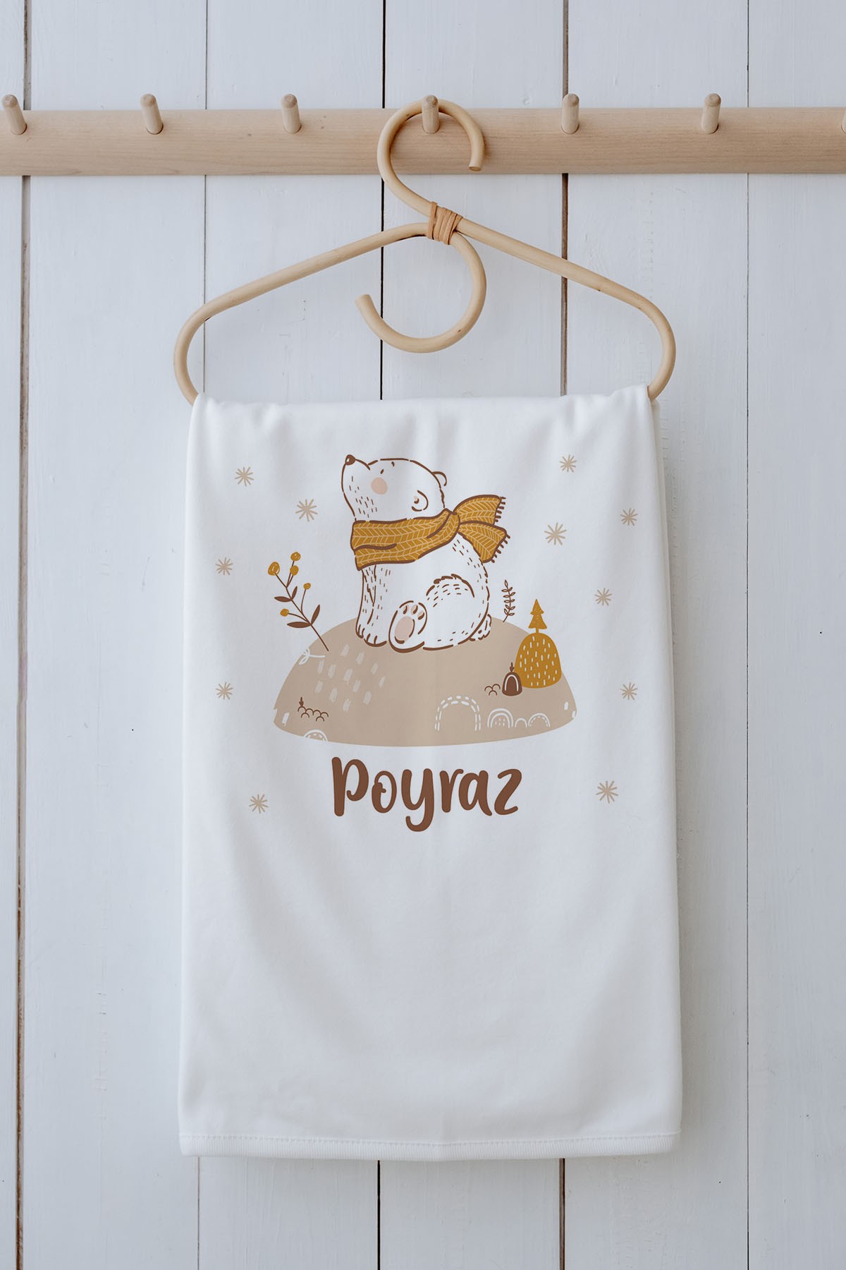 Organik Battaniye - For Baby - Kahverengi Atkılı Ayı