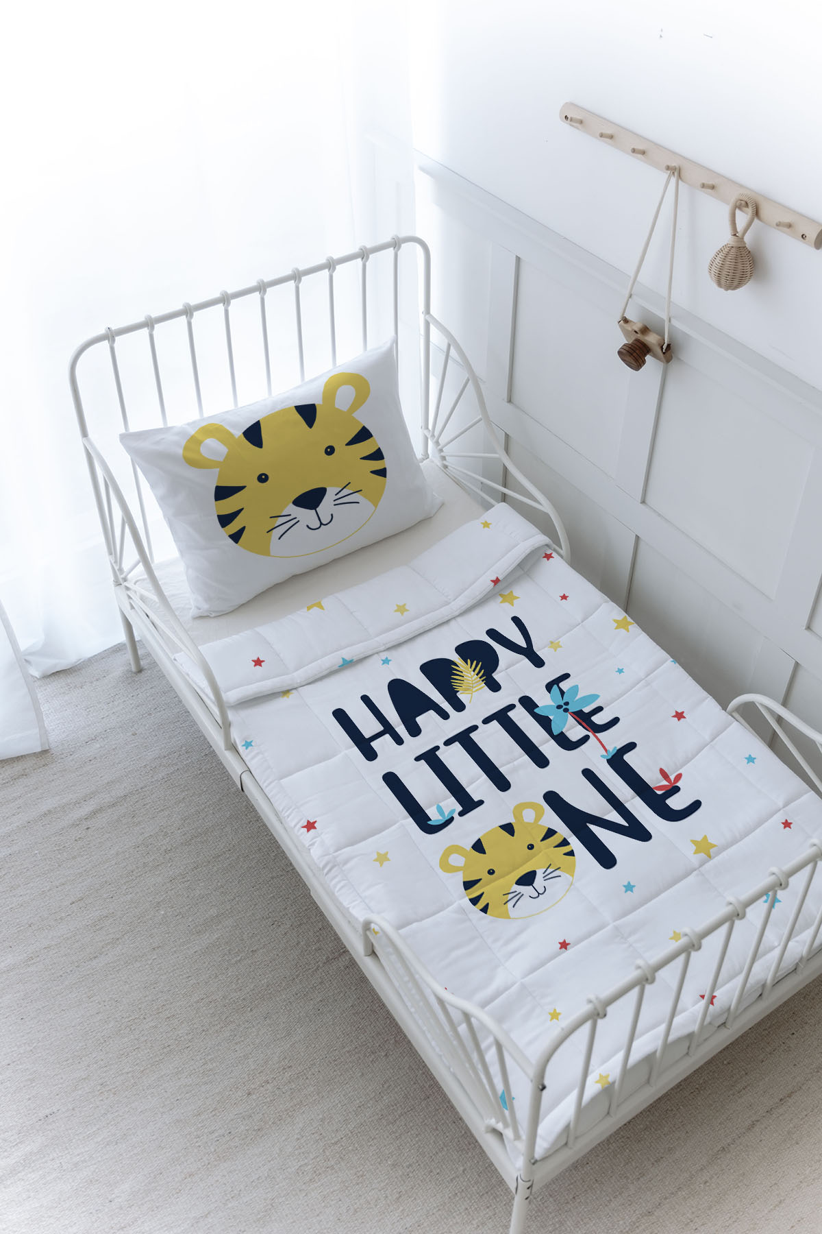 Organik Baskılı Yorgan Seti - Pure Baby Serisi - Happy Lion