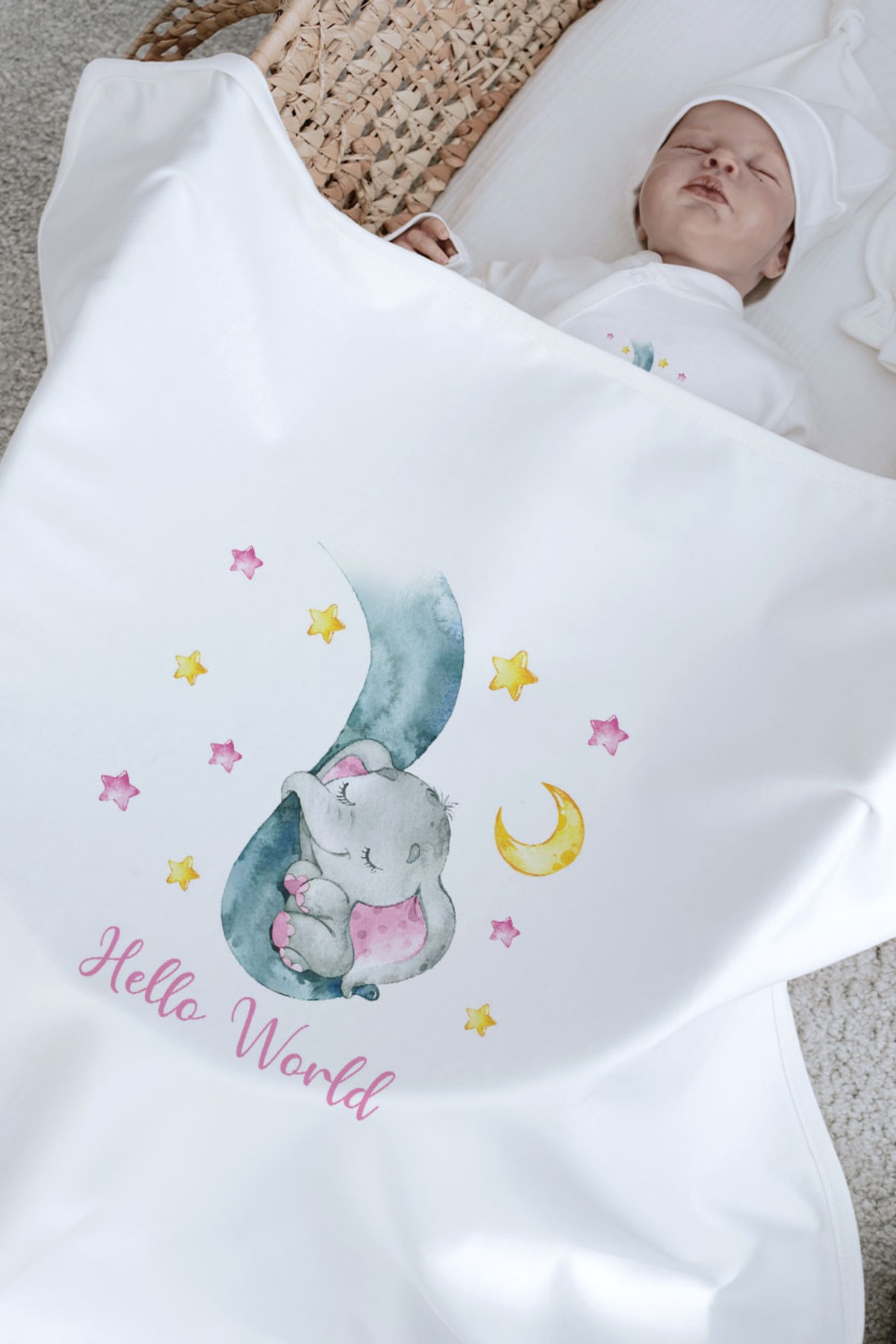 Organik 6'lı Hastane Çıkışı - For Baby - Uyuyan Fil Pembe