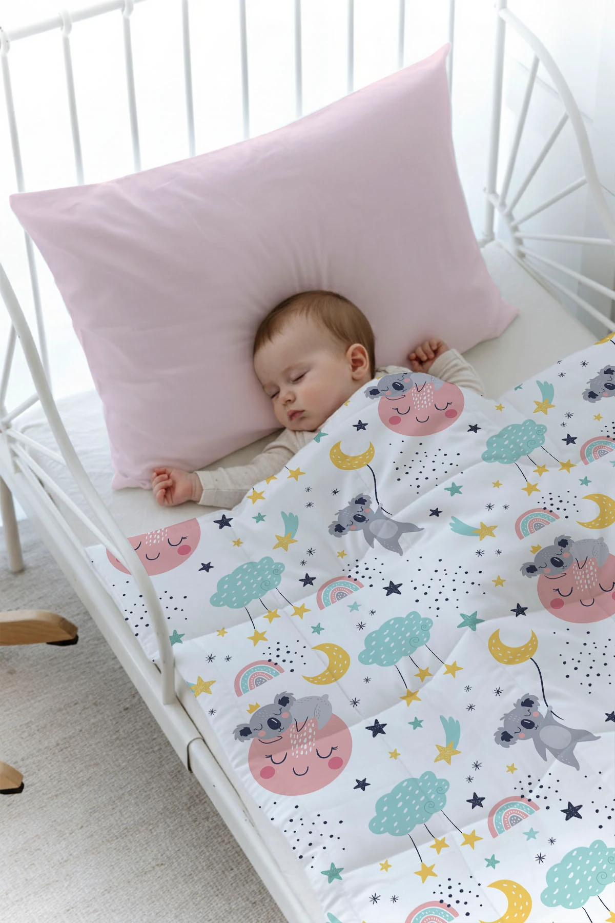 Organik Baskılı Yorgan Seti - Royal Series - Welcome Baby Bear