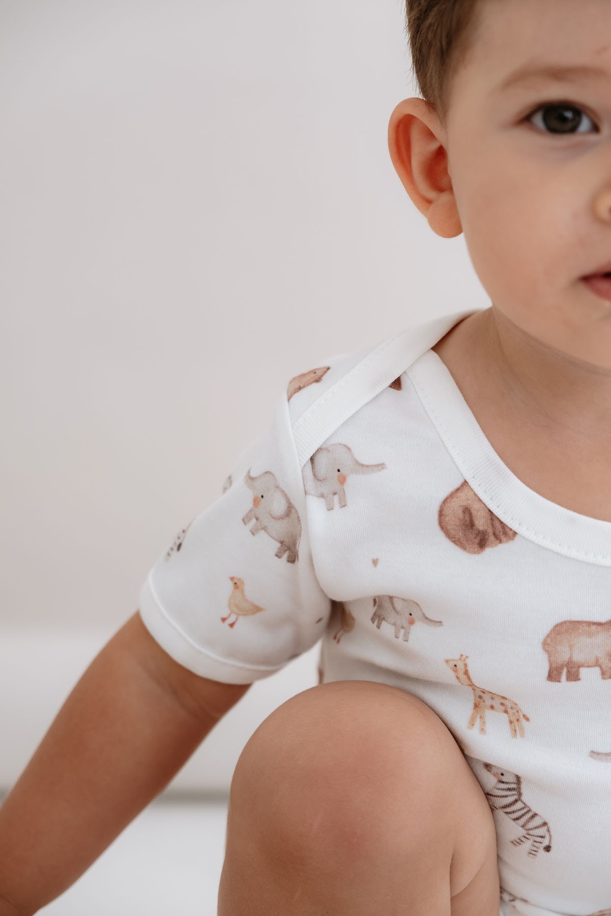 Kısa Kollu Bebek Body - Pureline Series - Cute Animals