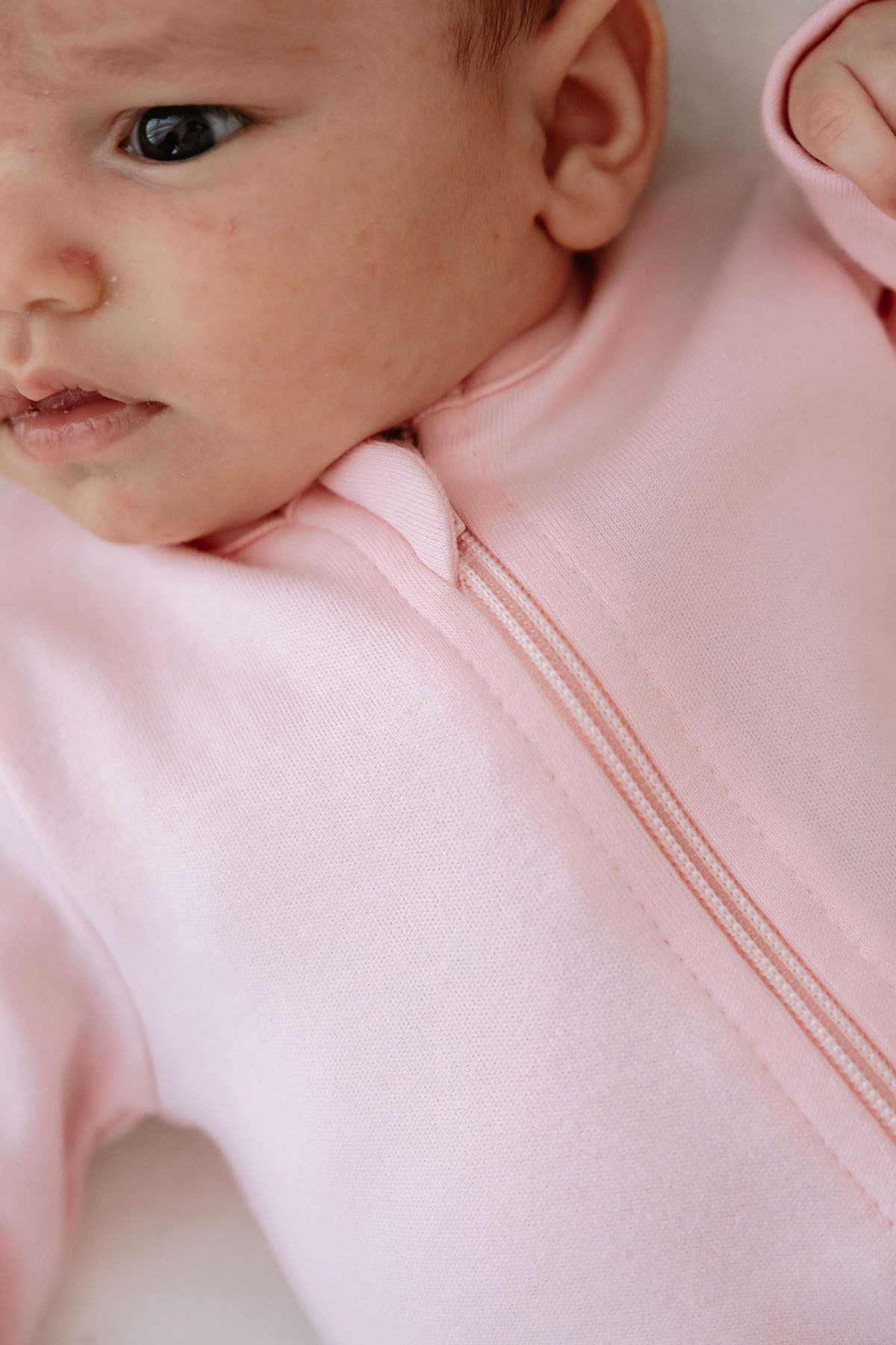 Fermuarlı Patikli Bebek Tulumu - Pureline Series - Pembe