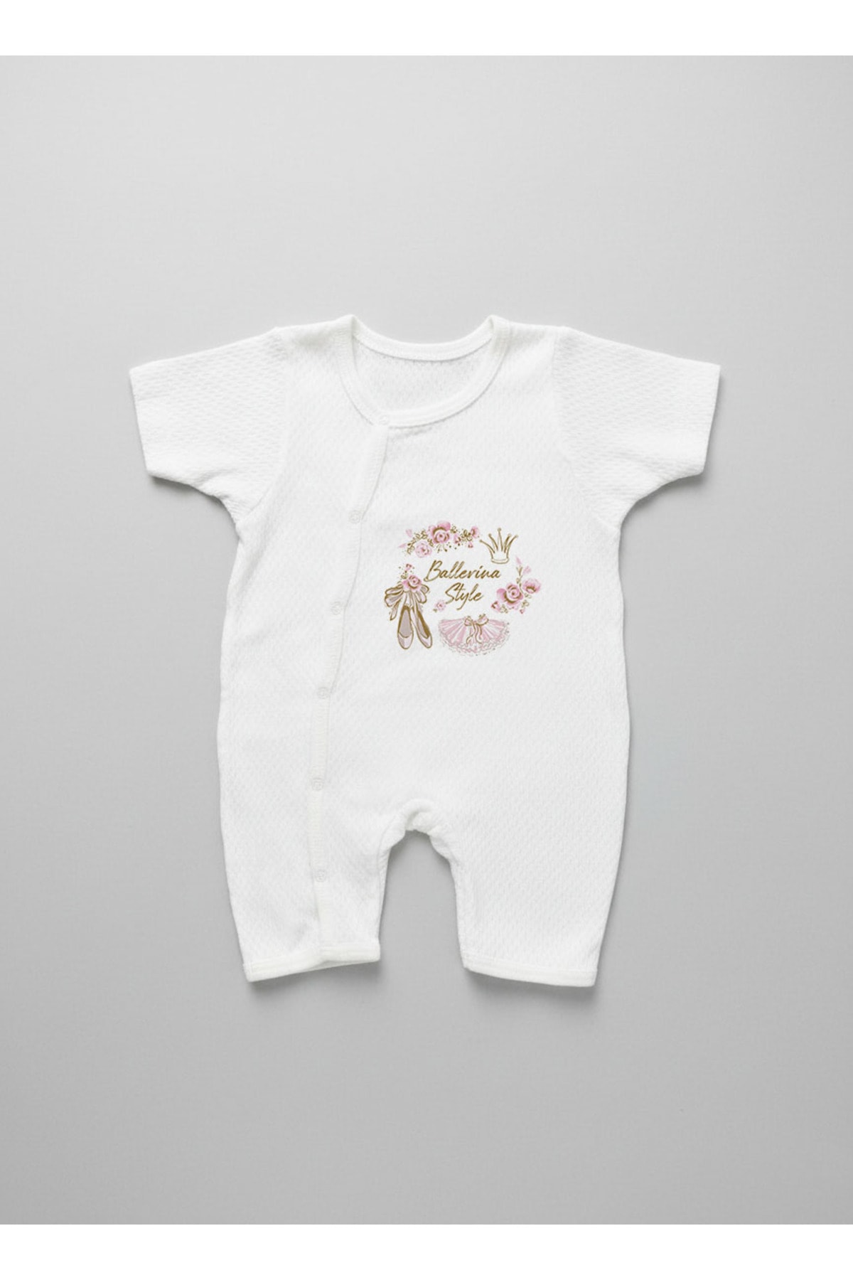 Jakarlı Romper Body - For Baby - Altın Bale Kıyafetleri