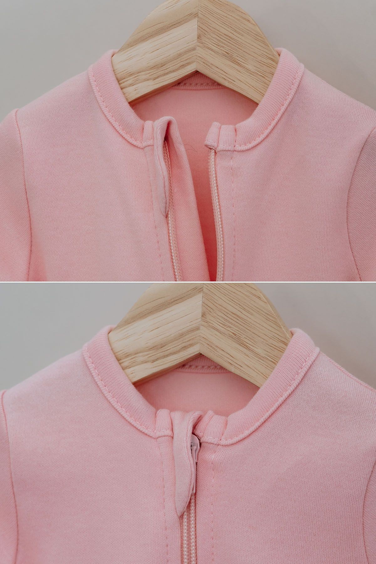 Fermuarlı Patikli Bebek Tulumu - Pureline Series - Pembe