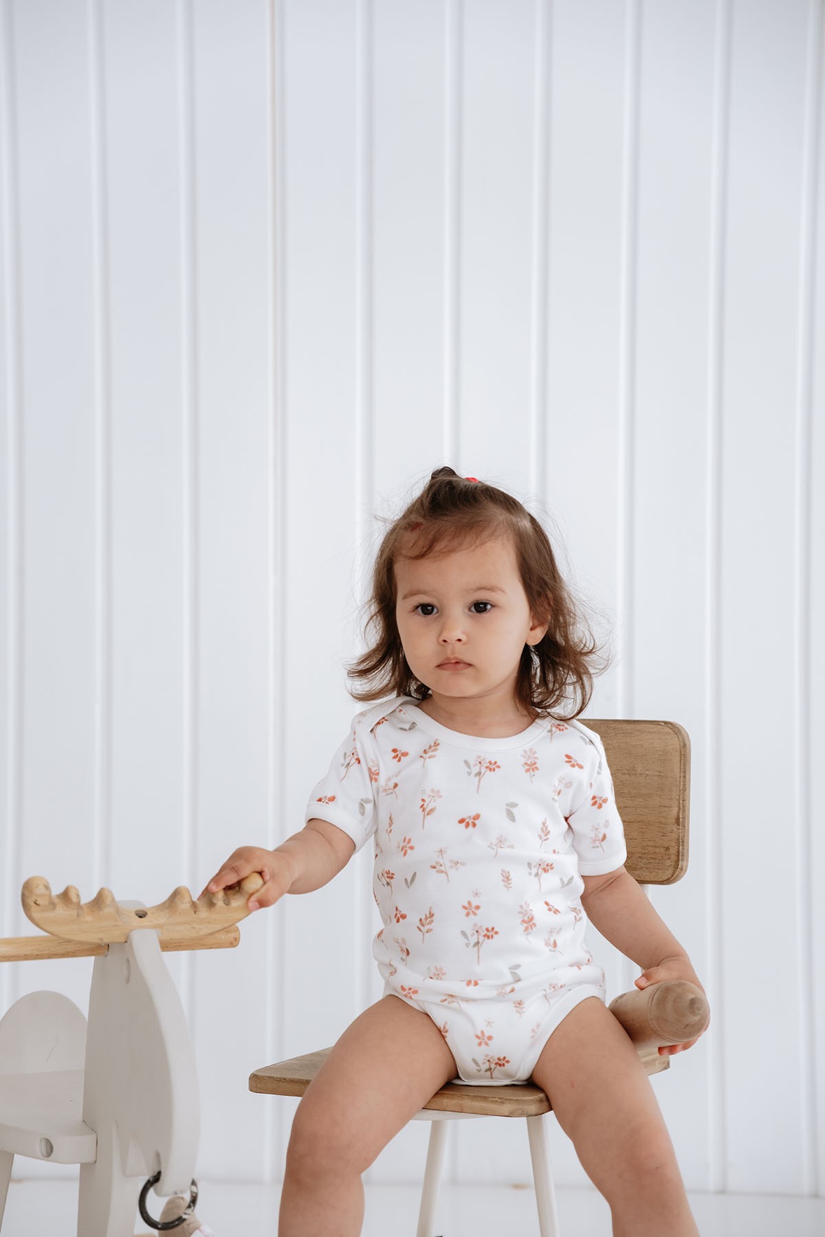 Kısa Kollu Bebek Body - Pureline Series - Soft Bloom