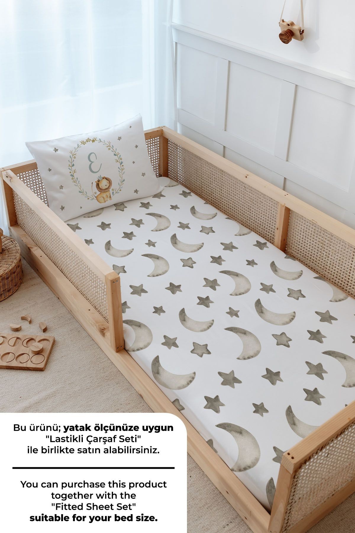 Montessori Nevresim Takımı (100x200) - Little Lion Series - E Harfi