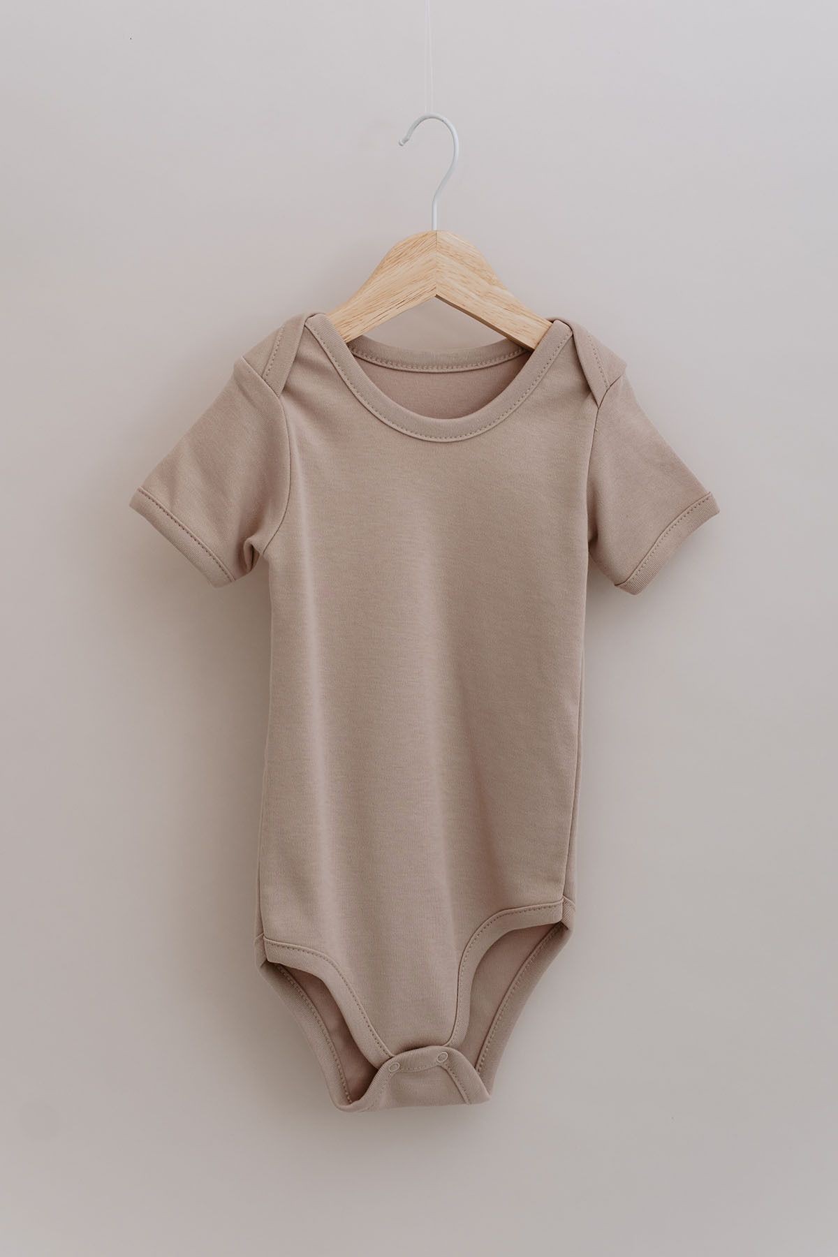 Kısa Kollu Bebek Body - Pureline Series - Vizon