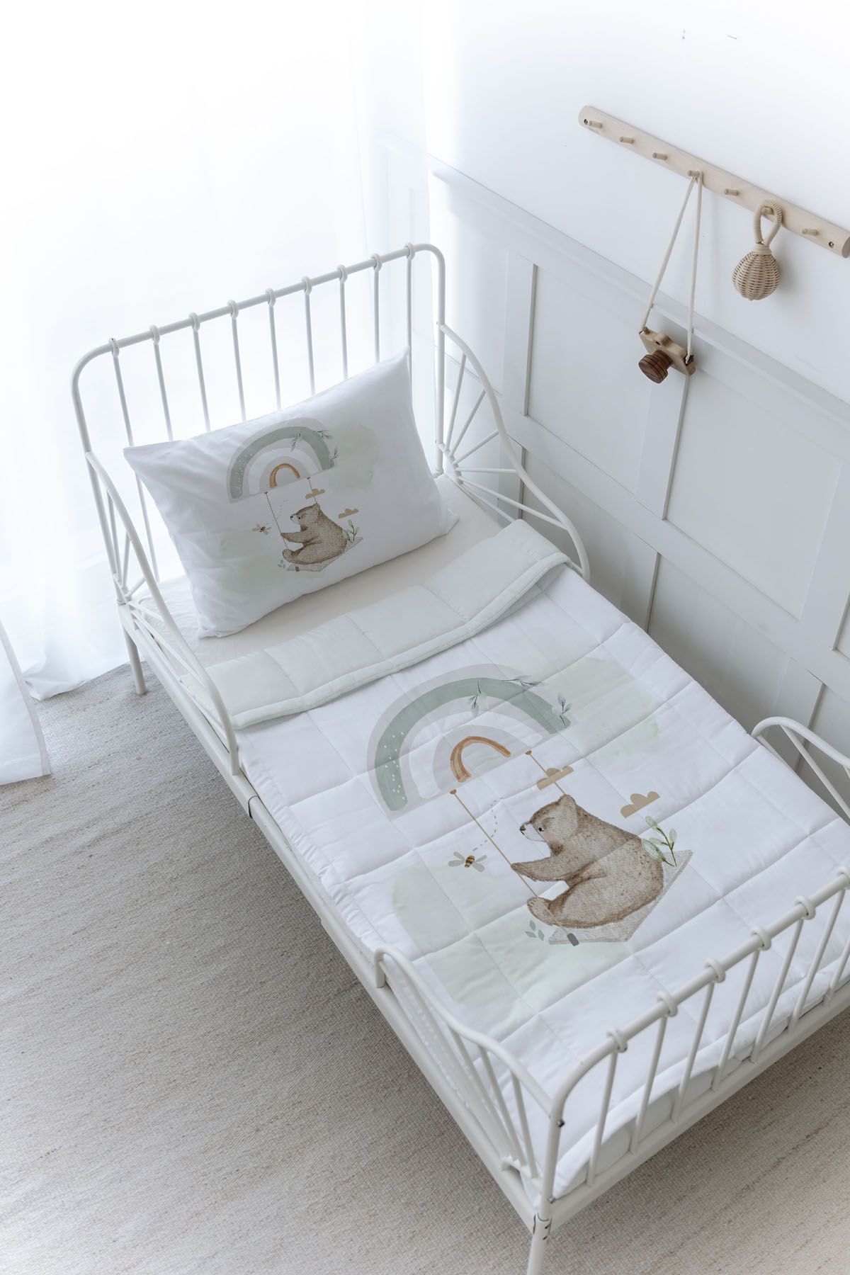 Organik Baskılı Yorgan Seti - Royal Series - Welcome Baby Bear