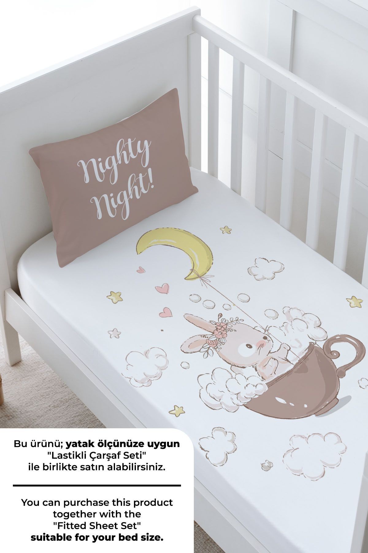 Bebek Boy Nevresim Takımı - Pure Baby Serisi - Bir Fincanda Tavşan