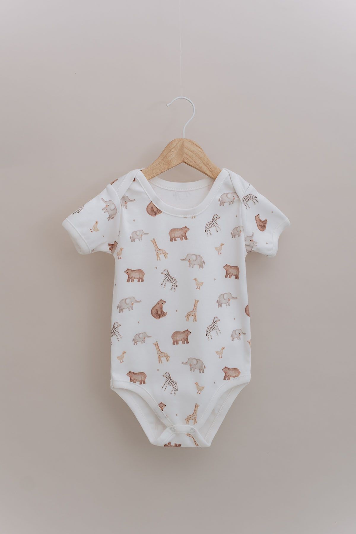 Kısa Kollu Bebek Body - Pureline Series - Cute Animals