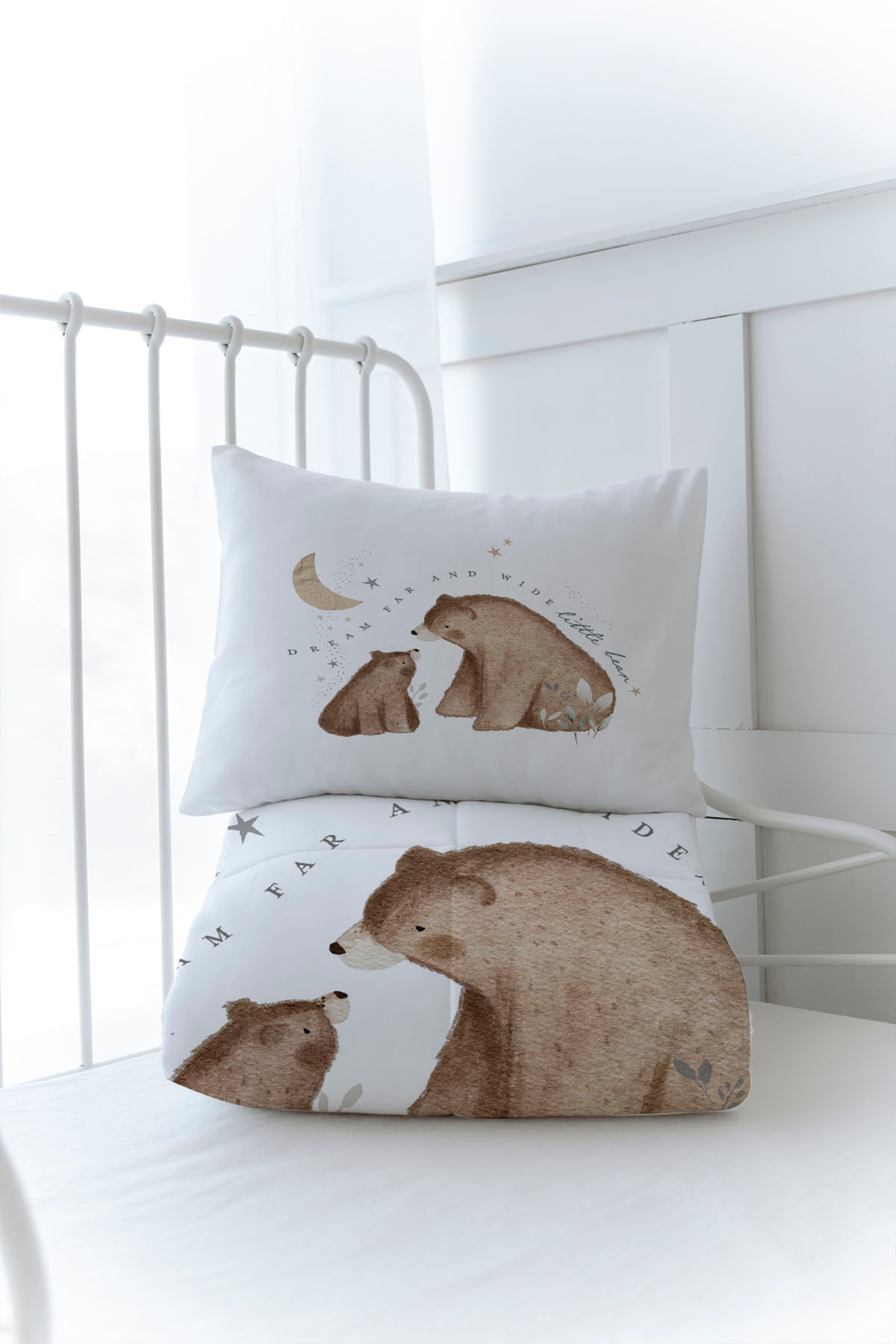 Organik Baskılı Yorgan Seti - Royal Series - Baby Bear