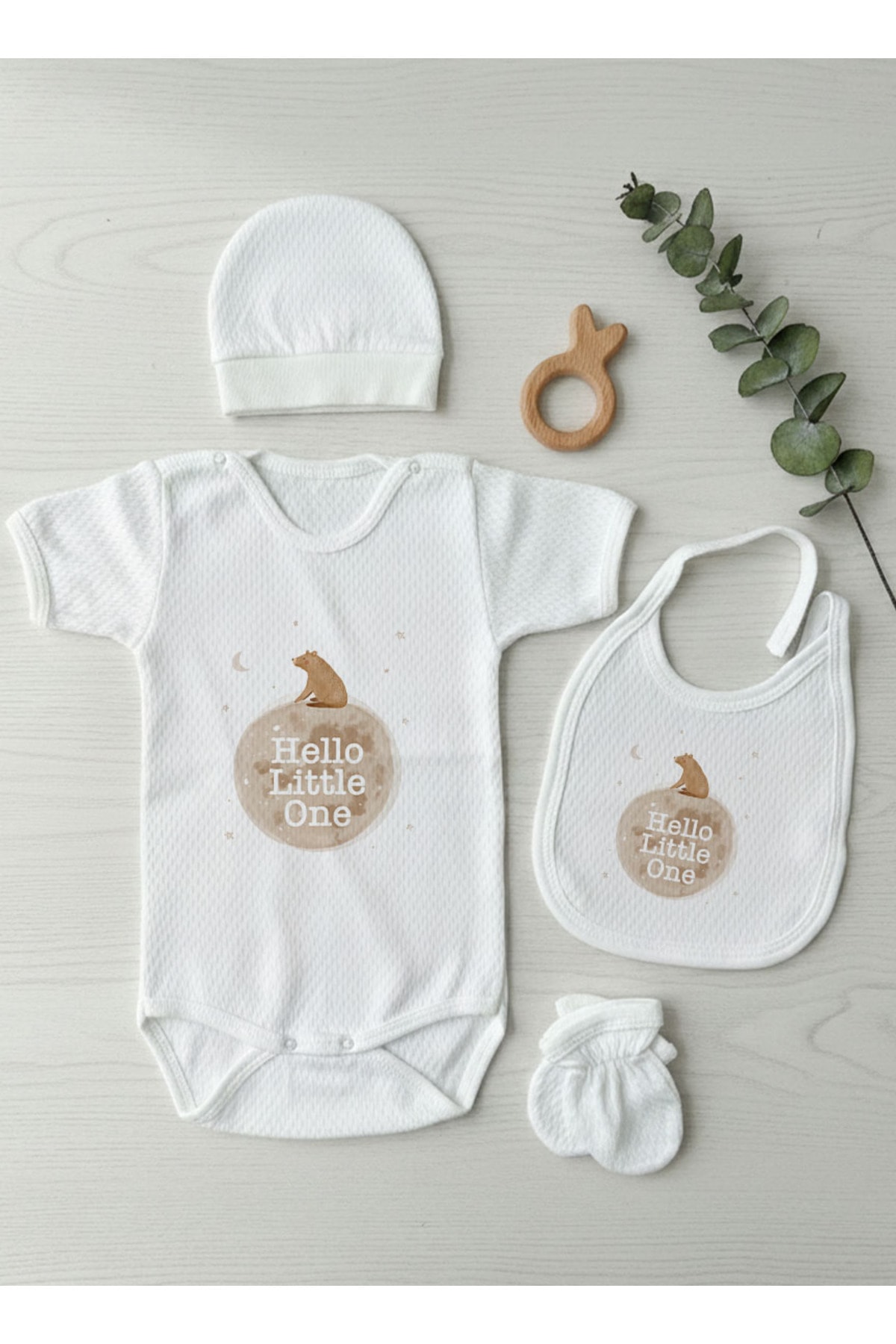 Jakarlı Body Seti - Pure Baby - Hello Bear