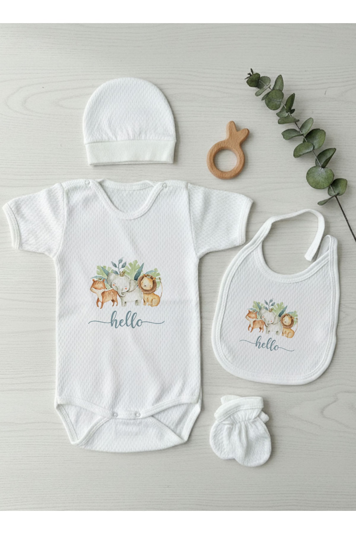 Jakarlı Body Seti - For Baby - Safari Animals
