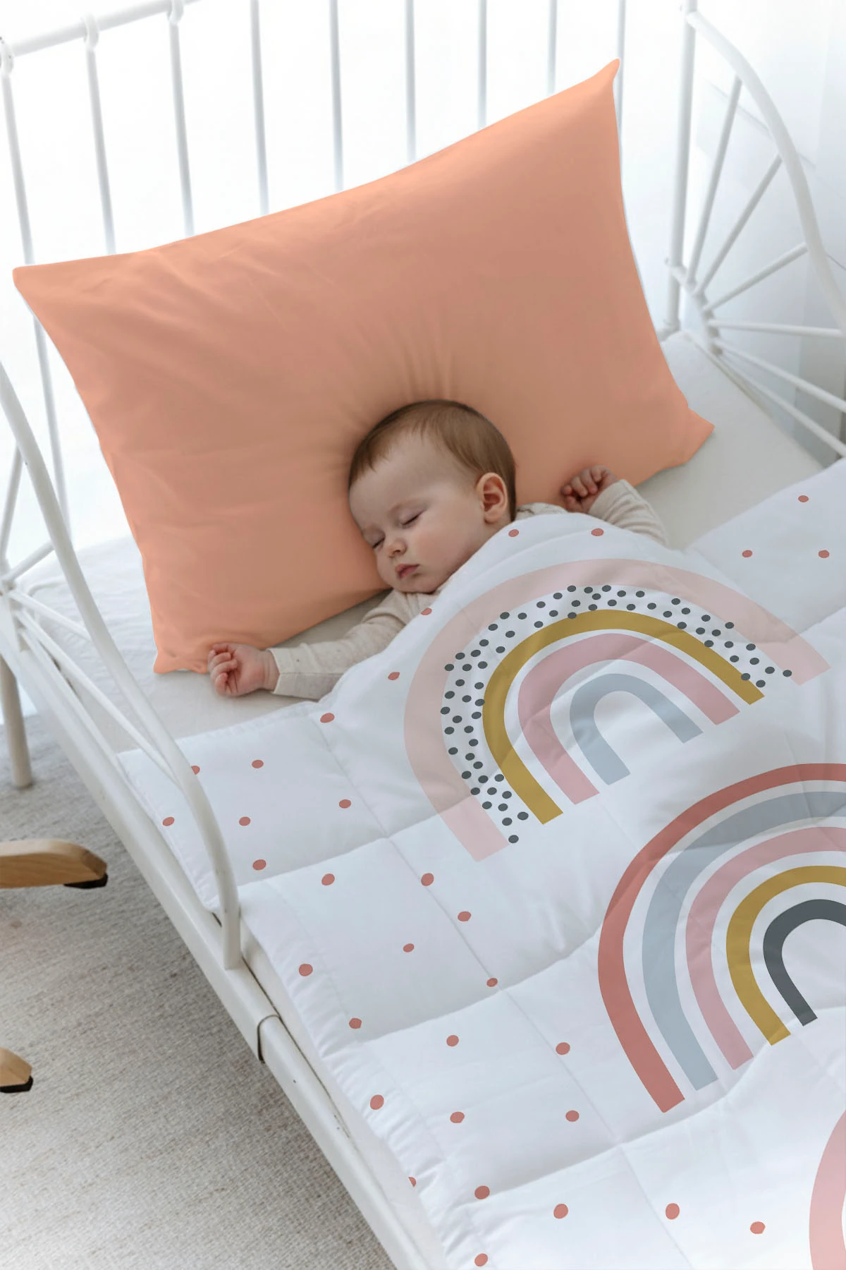 Organik Baskılı Yorgan Seti - Royal Series - Welcome Baby Stork