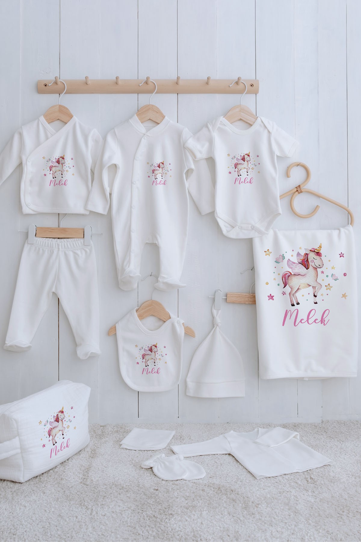 Organik 11'li Hastane Çıkışı - For Baby - Suluboya Unicorn