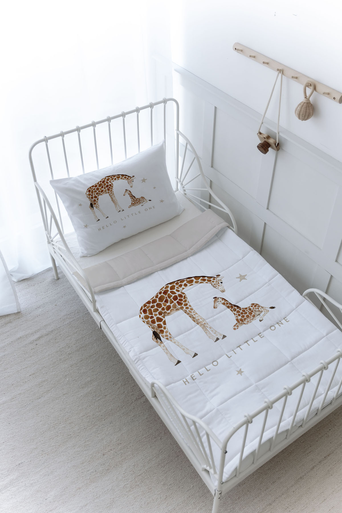 Organik Baskılı Yorgan Seti - Royal Series - Baby Giraffe