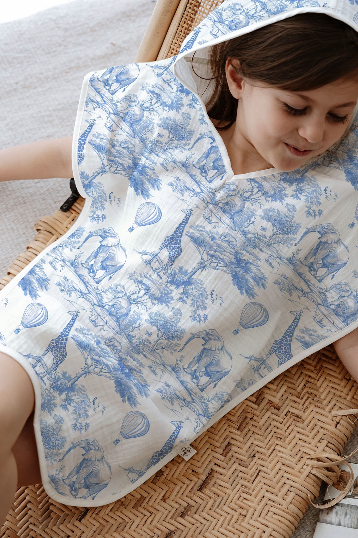 4 Kat Müslin Panço - Blue Toile De Jouy