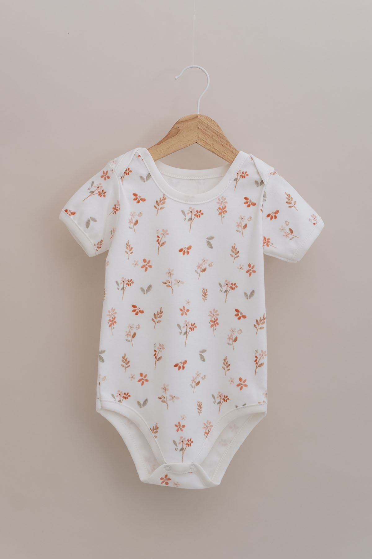 Kısa Kollu Bebek Body - Pureline Series - Soft Bloom