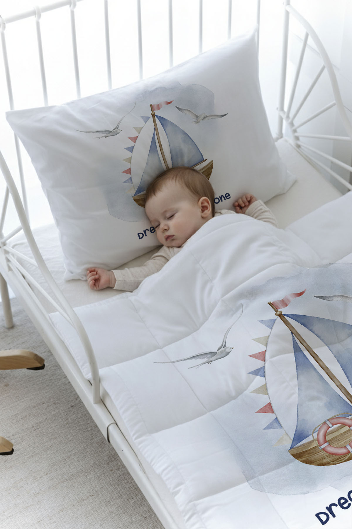 Organik Baskılı Yorgan Seti - For Baby Serisi - Little Sailor