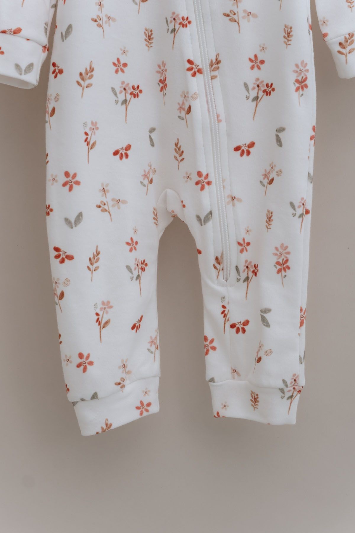 Fermuarlı Patiksiz Tulum - Pureline Series - Soft Bloom