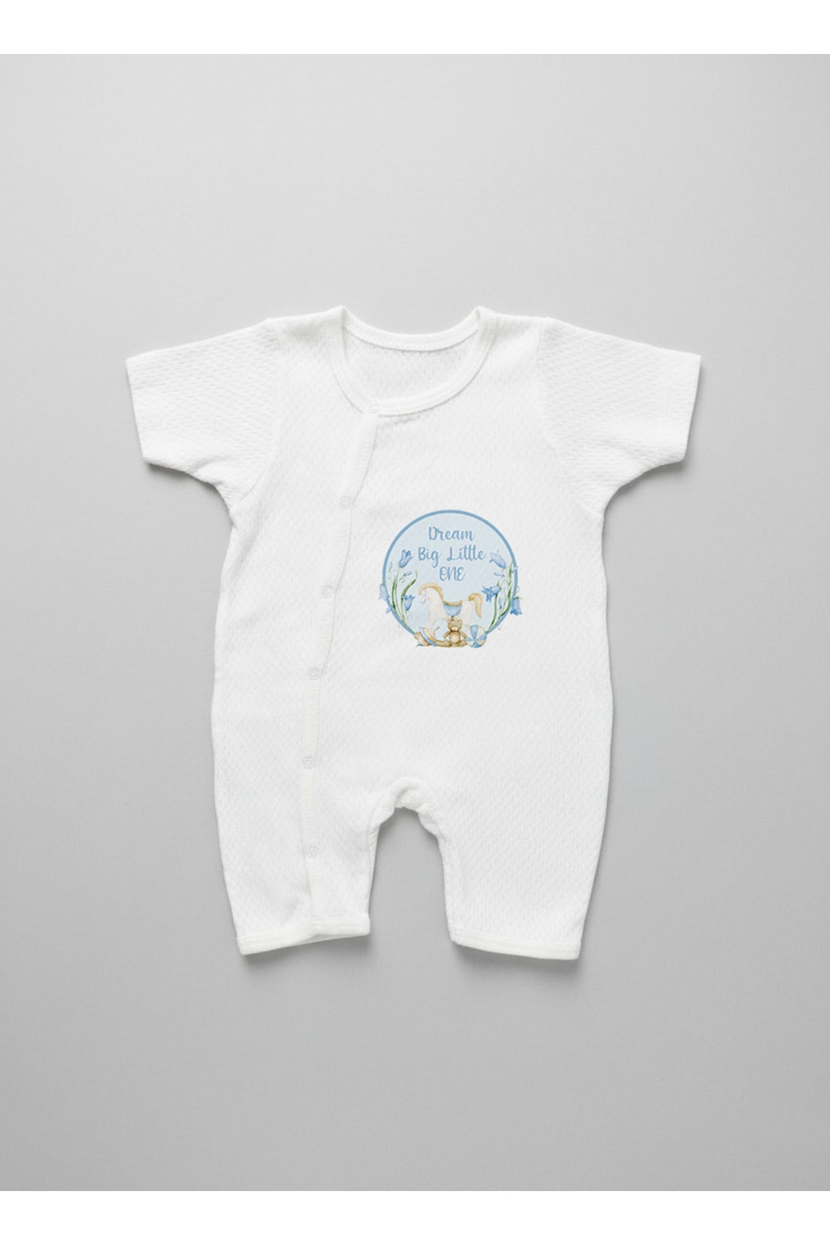 Jakarlı Romper Body - For Baby - Mavi Sallanan At