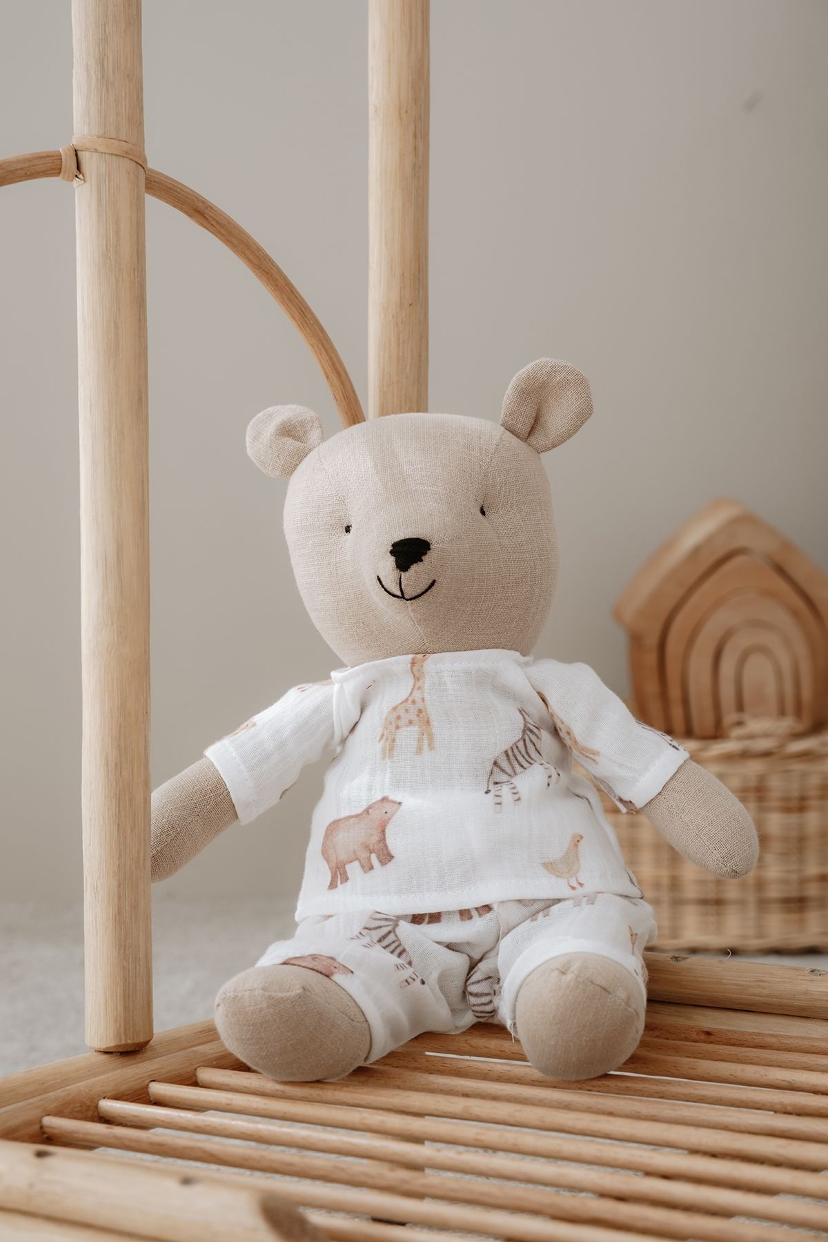 Pijamalı Ayıcık Uyku Arkadaşı - Pureline Series - Cute Animals