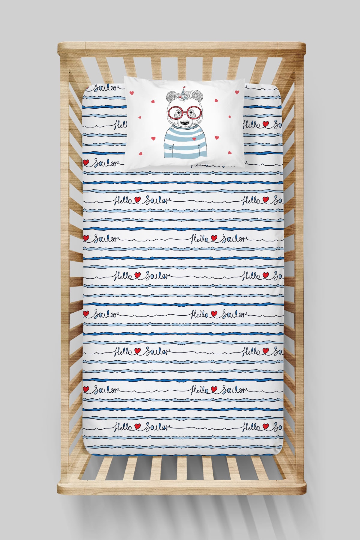 Bebek Boy Lastikli Çarşaf Seti 70x110 cm