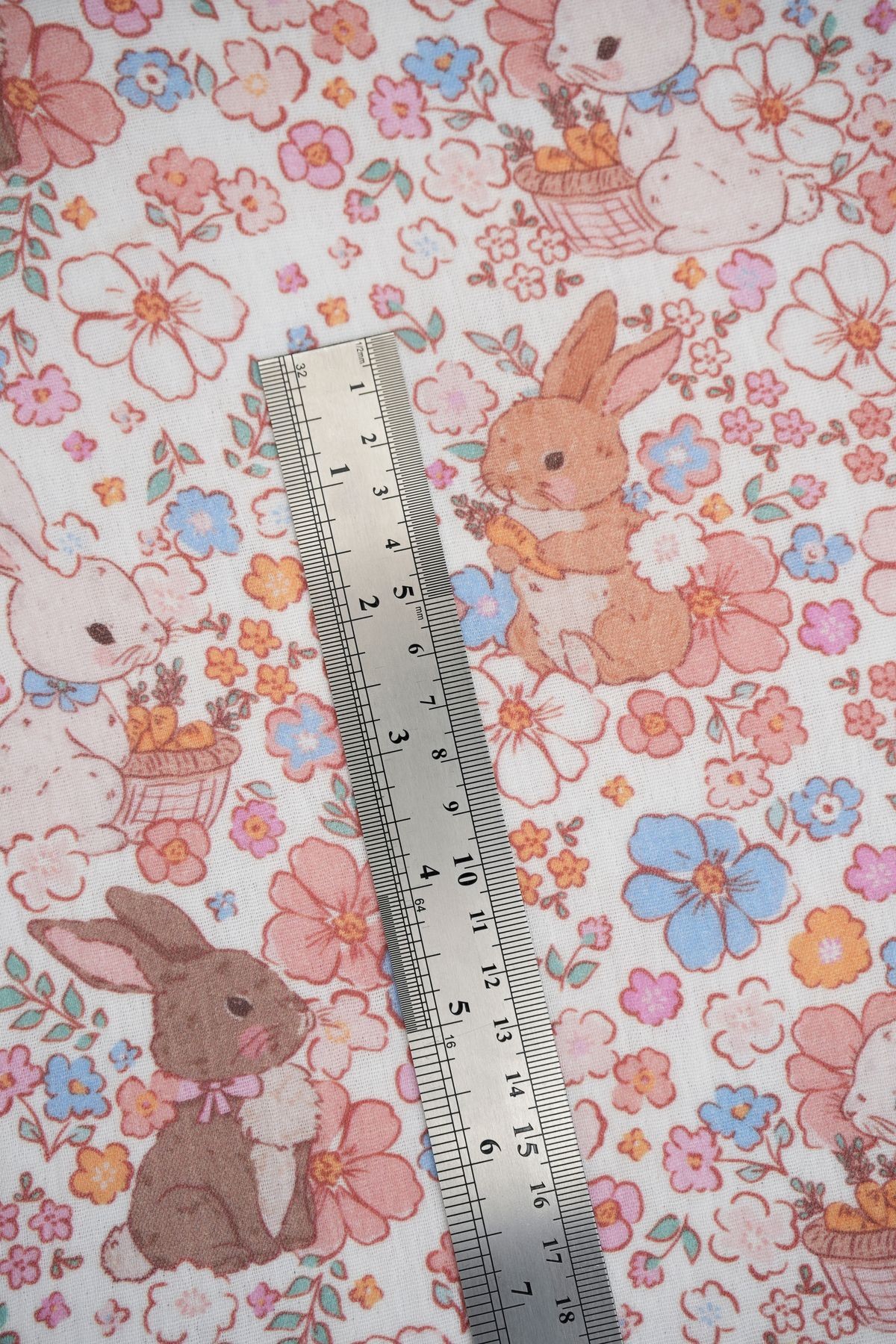 Baskılı Müslin Kumaş  | Bunny Floral