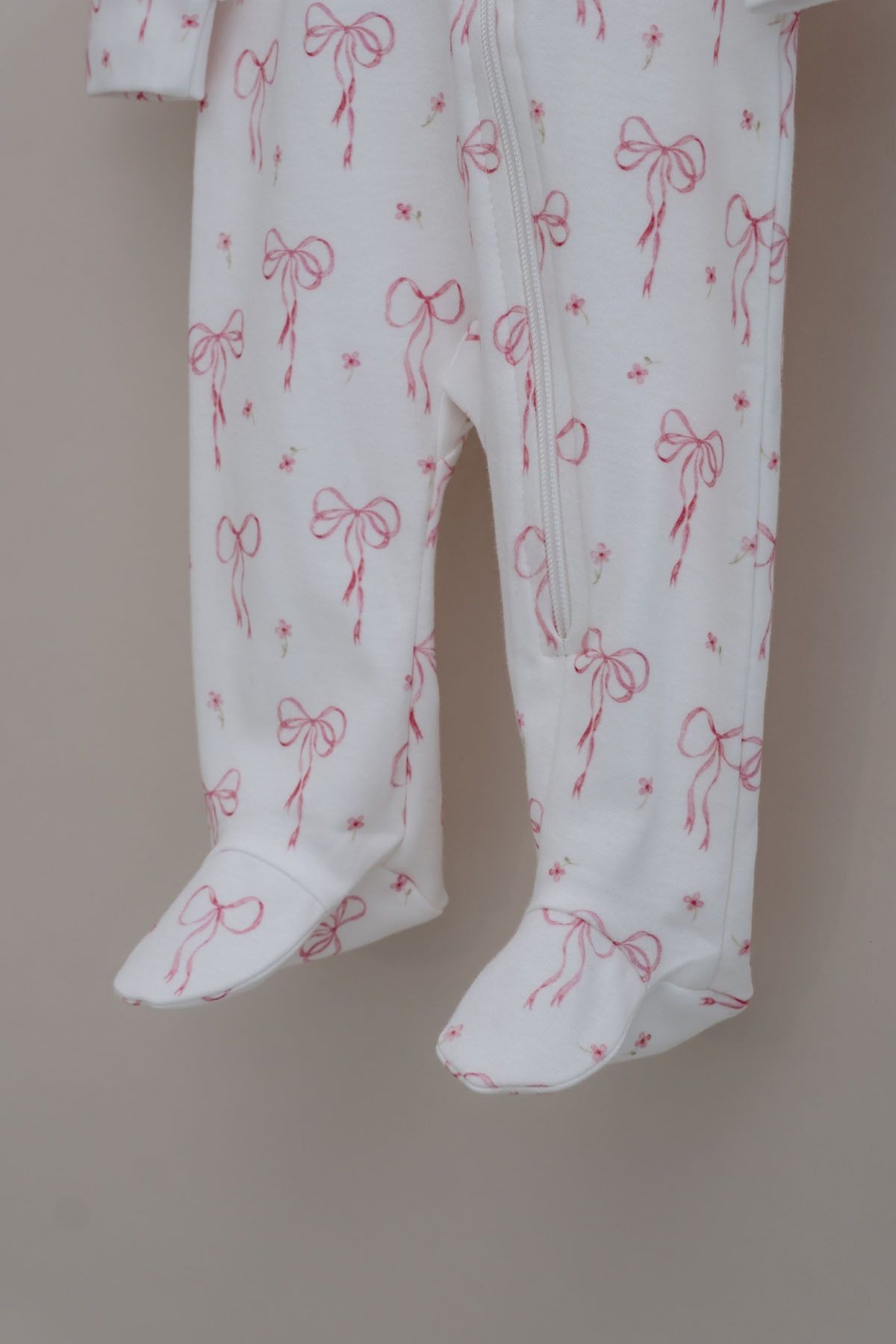 Fermuarlı Patikli Bebek Tulumu - Pureline Series - Dainty Bows