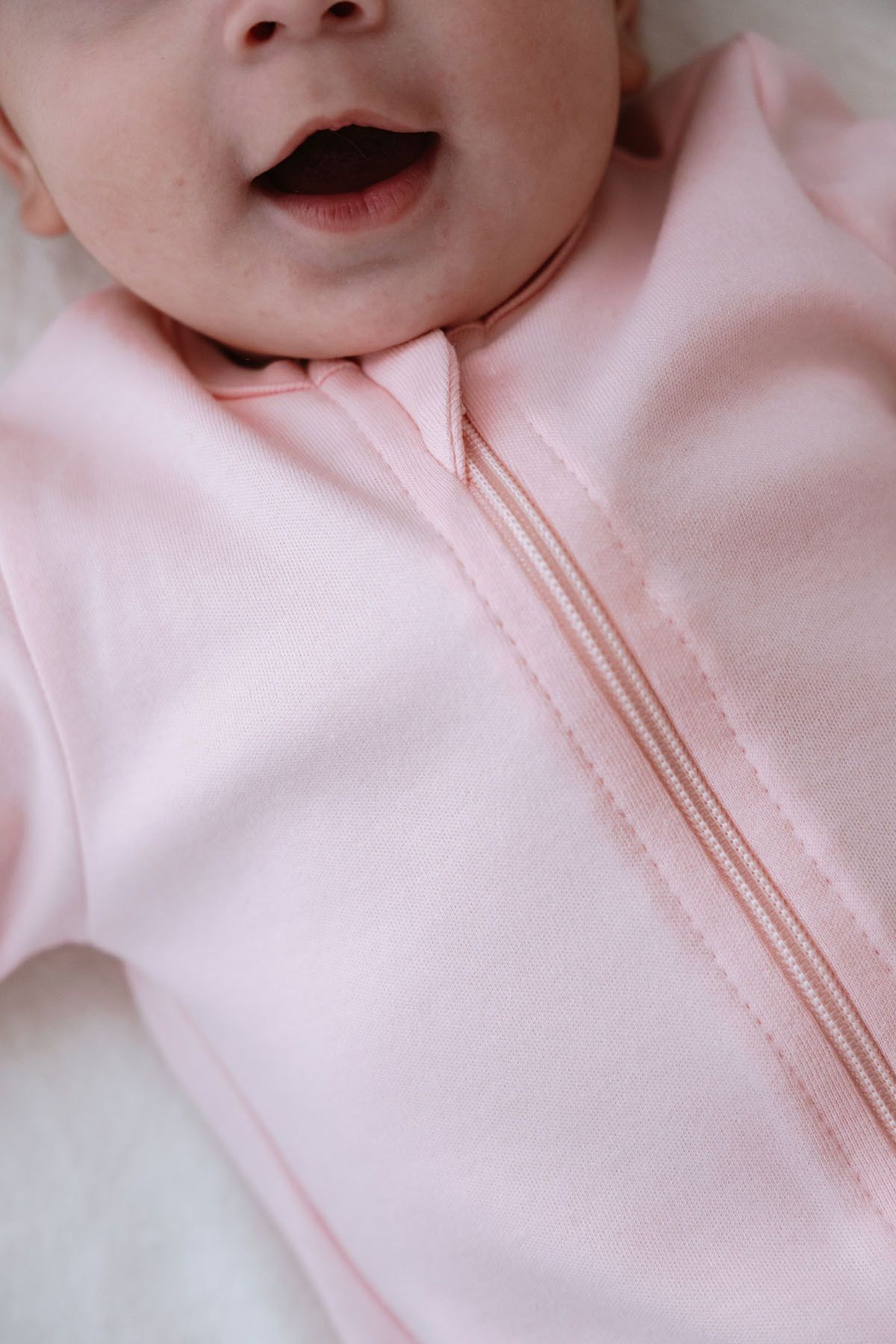 Fermuarlı Patiksiz Tulum - Pureline Series - Pembe