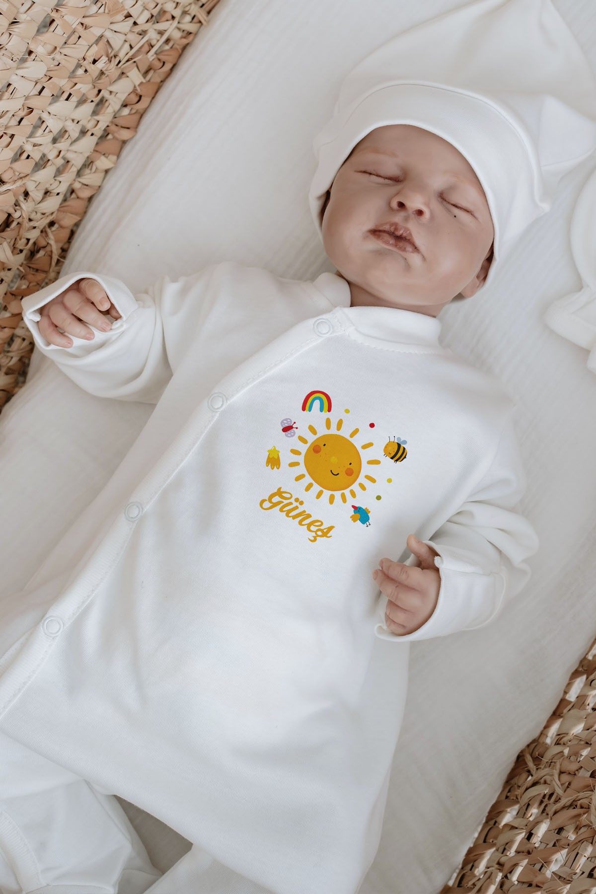 Organik Tulum - For Baby - Gülen Pastel Güneş