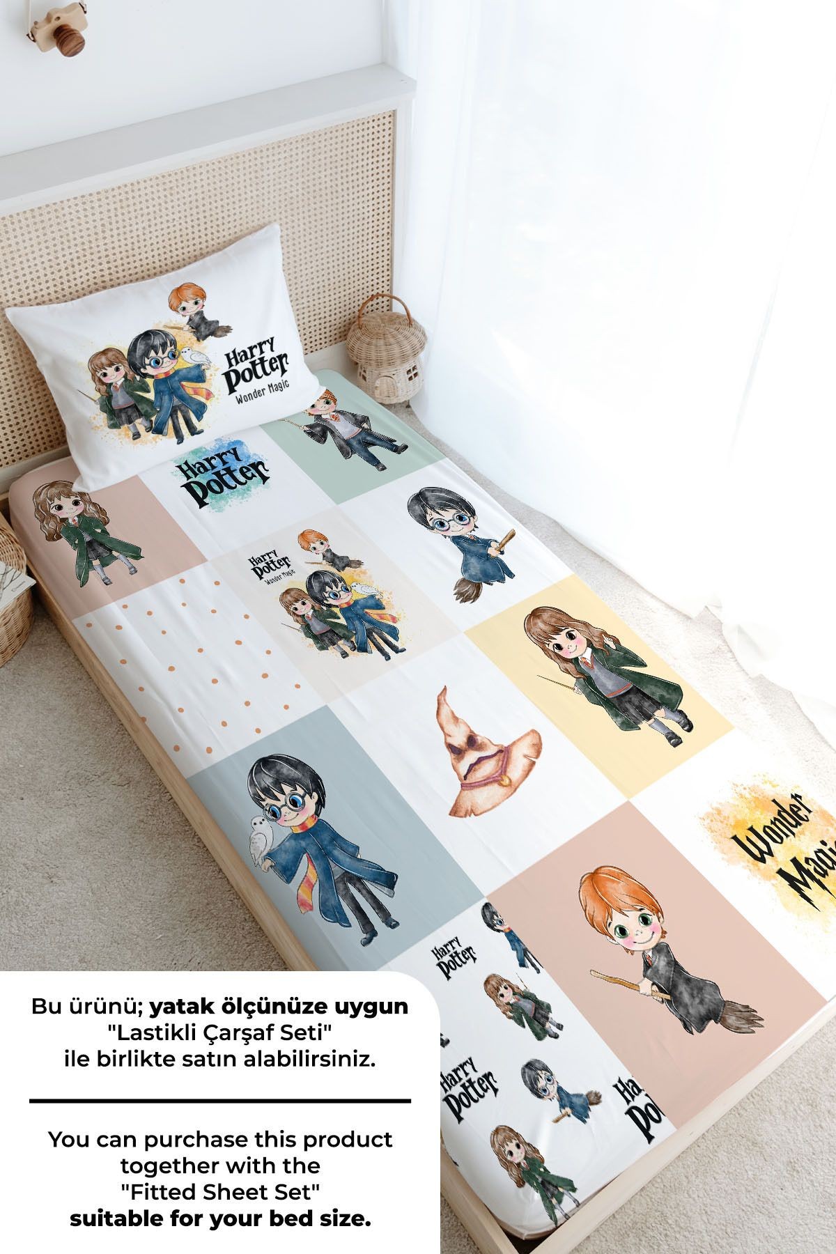 Tek Kişilik Nevresim Takımı (160x220) - Cartoon Serisi - Harry Potter Patchwork