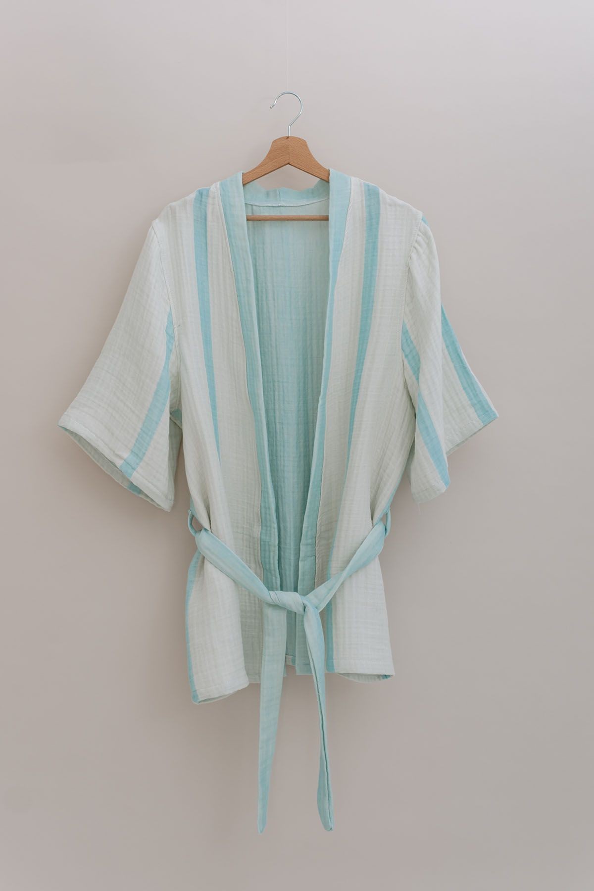 4 Kat Müslin Kimono - Mavi
